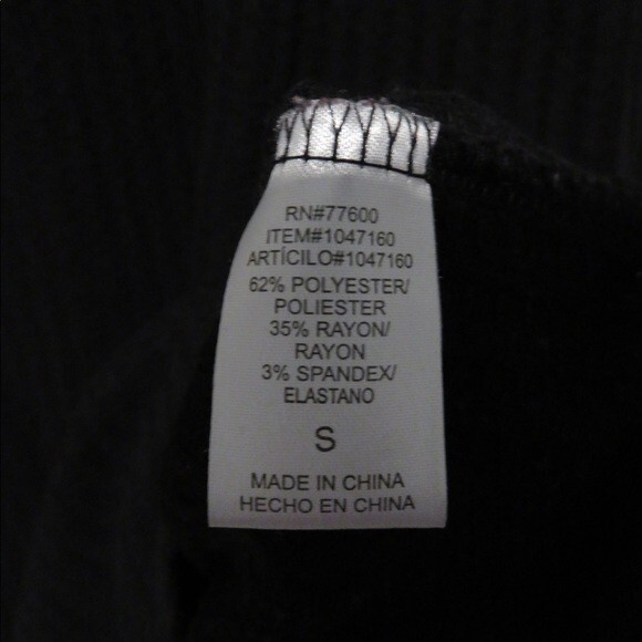 Chaser Top Waffle Long Sleeve Black Henley T-Shirt Thermal Crew Neck Small - Picture 6 of 8